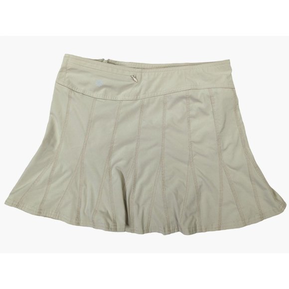 Athleta Womens Mini khaki Skort Skirt Comfort Stretch Attached Shorts Size 2